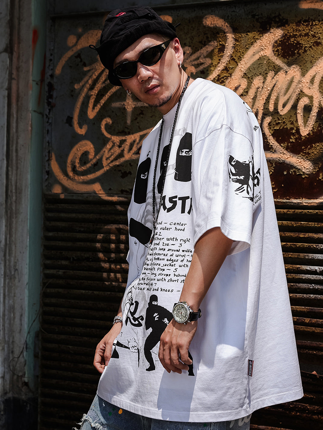 ACUSA | "TRU NINJA MASTA" Oversized Cotton Tee - PSYLOS 1, ACUSA | "TRU NINJA MASTA" Oversized Cotton Tee, Tops, ACUSA, PSYLOS 1